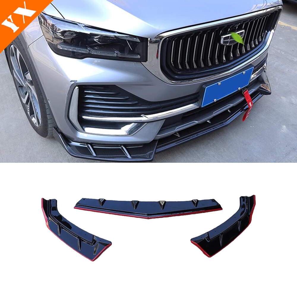 

Аксессуары для Geely Monjaro Xingyue L 2021-2023 углеродная отделка Автомобильная Передняя Лопата передняя губа передний бампер защита от ударов гарнитур