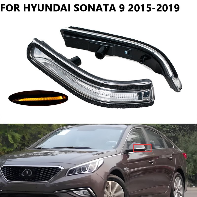 

Зеркало заднего вида, поворотник для Hyundai Sonata 9 2015 2016 2017 2018 2019, светодиодная сигнальная лампа, автомобильные аксессуары