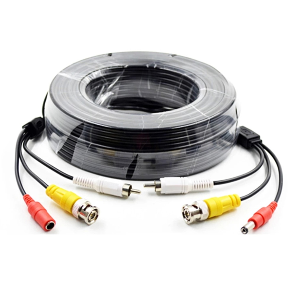 

5-50 м BNC + RCA + разъем постоянного тока 3 в 1, уличный кабель видеонаблюдения, коаксиальный аудио-видео кабель питания для системы DVR, камера видеонаблюдения
