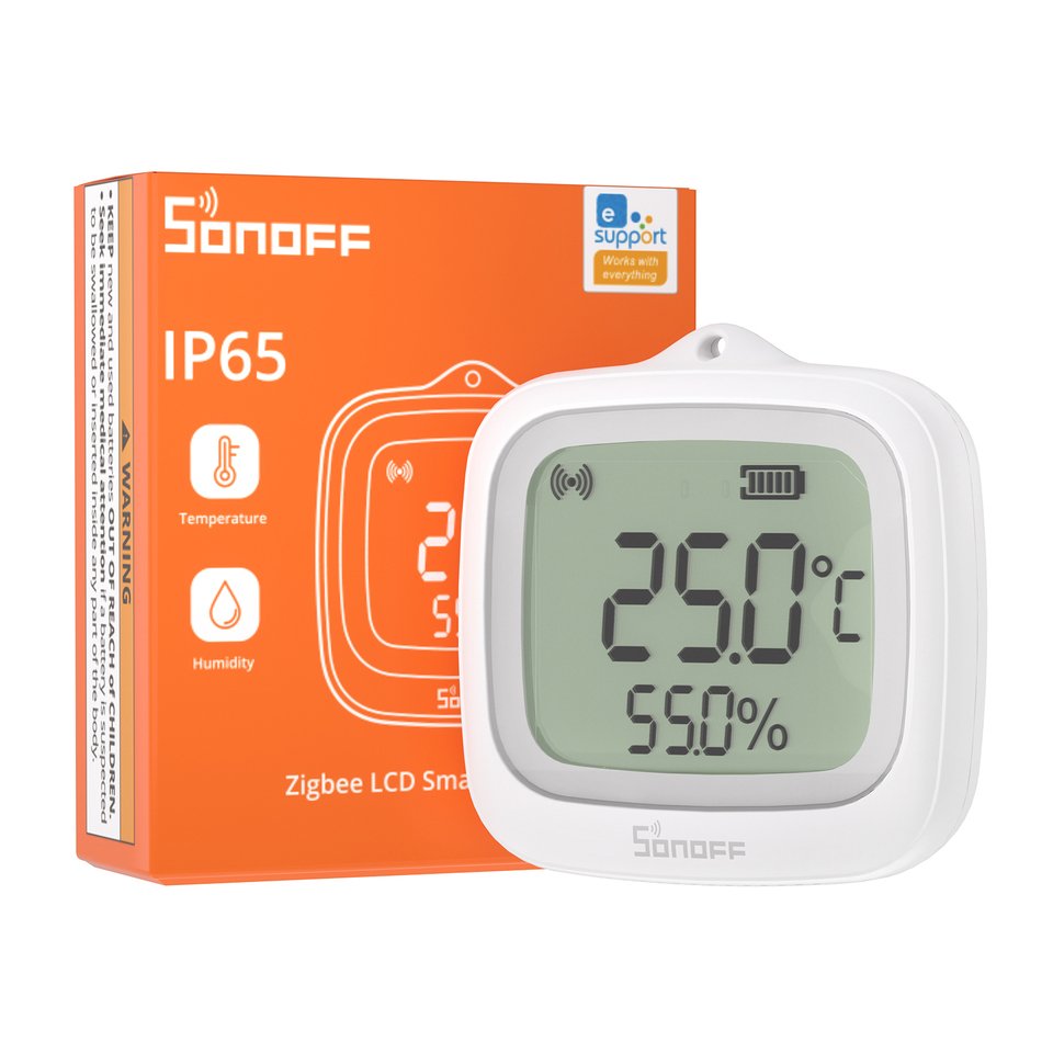 

SSONOFF SNZB-02WD IP65 Zigbee ЖК-умный датчик температуры и влажности для холодильника, бассейна, ванны, винного погреба через ZBDongle-P/E