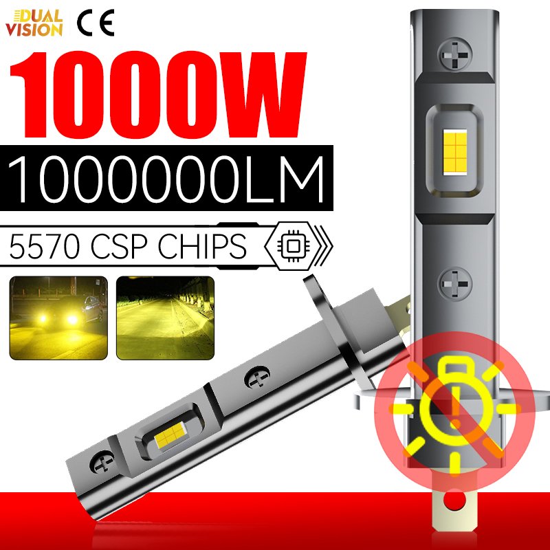 

Светодиодные фары 10000W 2PCS H1 Лампочка 1000000LM 5570 CSP чип LED H1 Автомобильные фары без вентилятора 1: 1 Мини - диодные противотуманные фары 12V 3000K 6000K