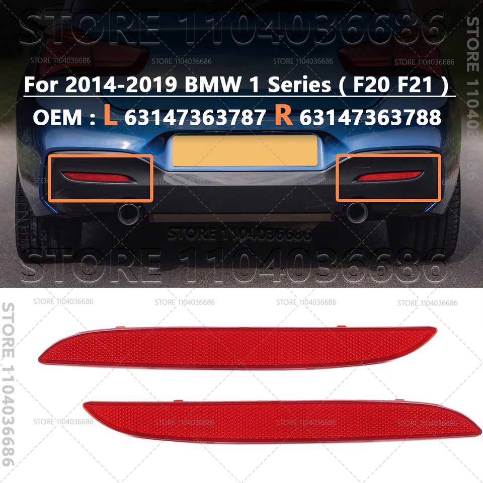

Для BMW 1 серии (F20 F21) 2014-2019 гг., отражатель заднего бампера, предупреждающая светоотражающая полоса 63147363787 63147363788