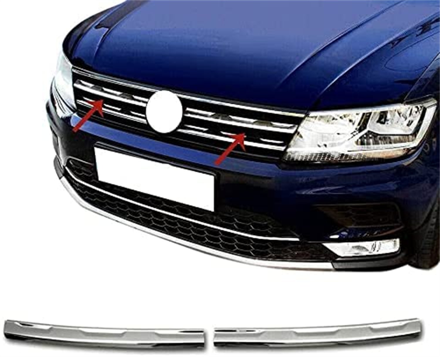 

Внешняя Центральная решетка радиатора для VW Volkswagen Tiguan 2 / Tiguan 2 Allspace 2017-2019 Chrom, Аксессуары для автомобилей 2 шт.