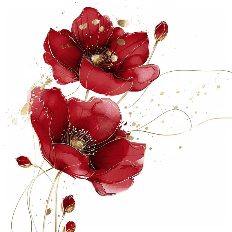 

Наклейка на унитаз Red Flowers