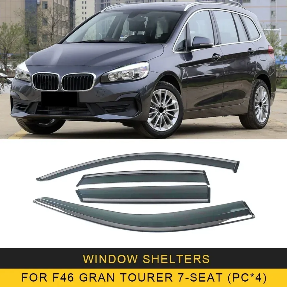 

Хромированные полоски от дождя для BMW 2 серии Active Tourer F45 F46 2014-2021, оконный козырек, ветровые дефлекторы, дверной козырек, вентиляционные шторы