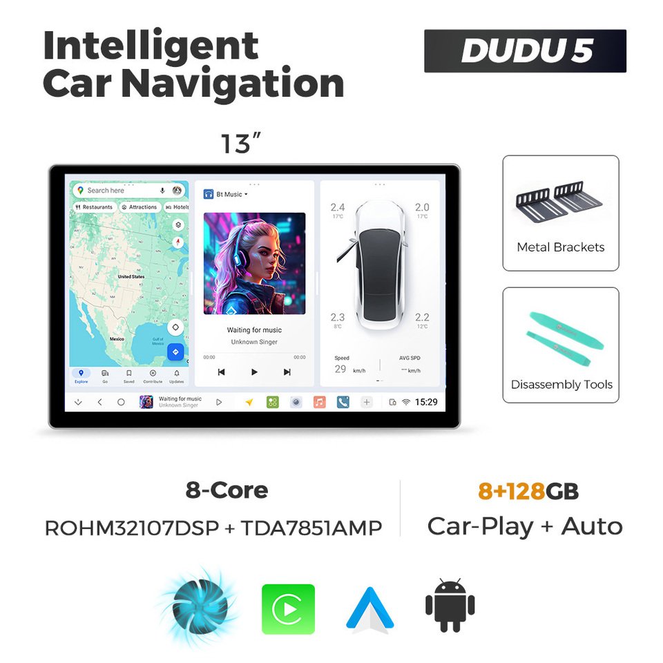 

DUDUAUTO DUDU7 DUDU6 Универсальный для Toyota Volkswagen Hyundai Kia Honda Nissan Benz Volvo Автомобильный радиоприемник Мультимедийный GPS DSP DTS