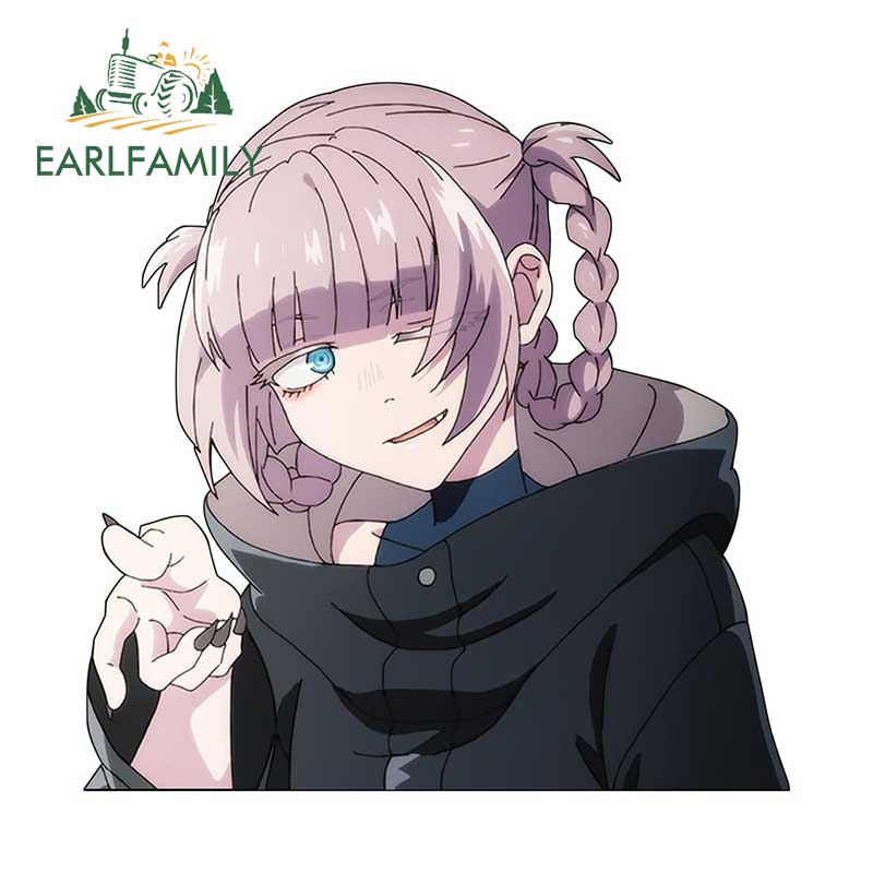

EARLFAMILY 13 см x 12,9 см, NANAKUSA NAZUNA виниловые наклейки на машину, автомобильная пленка, переводная картинка Campervan, водонепроницаемая, с окошком, аниме, защита от солнца