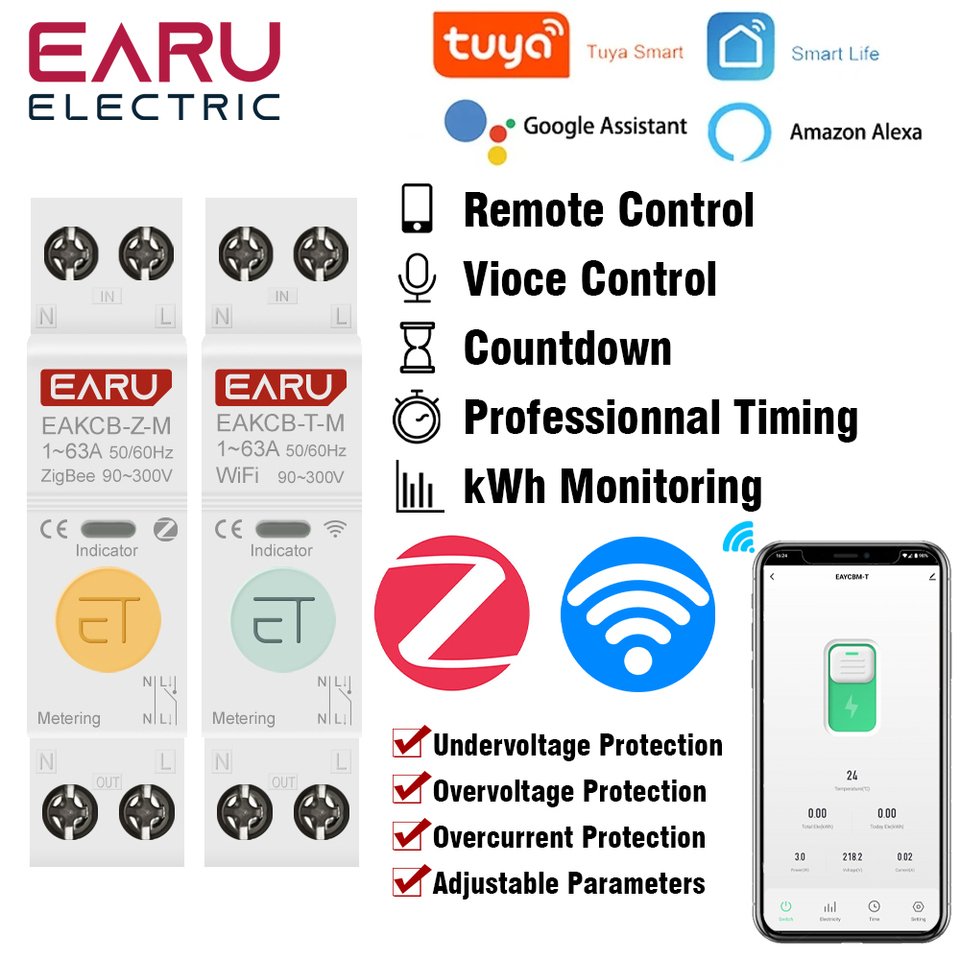 

Автомат защити цепи EARUELECTRIC 1P+N 63A