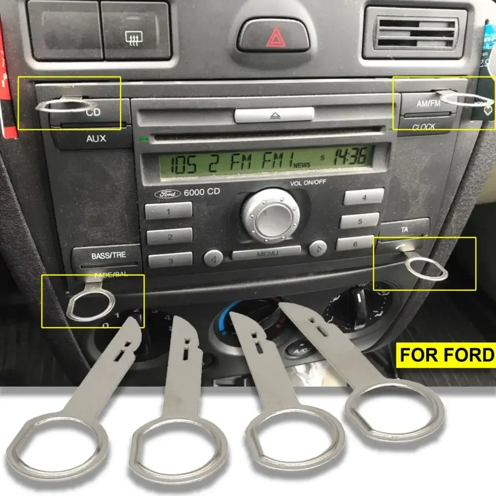 

2-пара радио CD стерео съемник ключа экстрактор для Ford Focus Mondeo C-Max Fiesta Transit инструменты для установки автомобиля