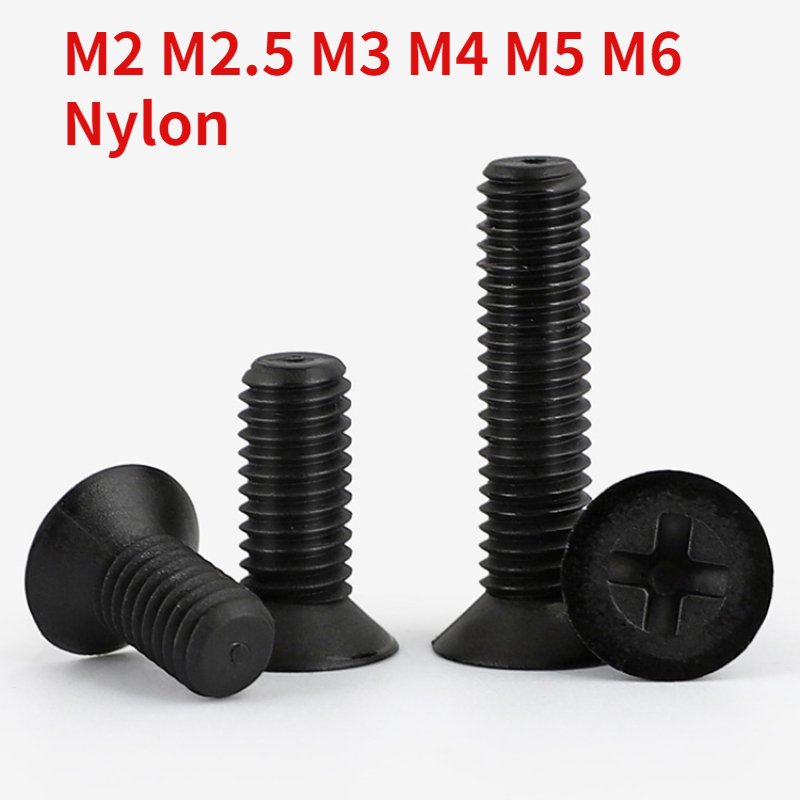 

Черные нейлоновые винты с потайной головкой M2 M2.5 M3 M4 M5 M6