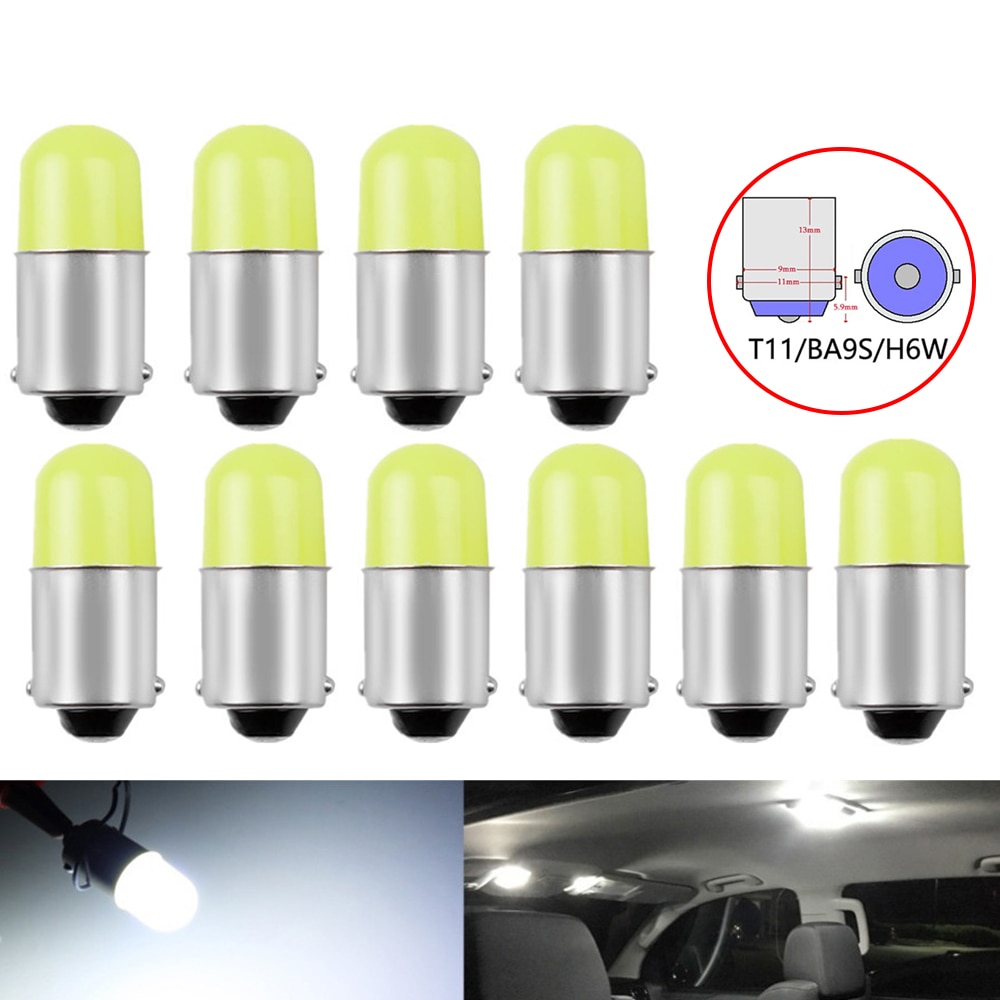 

BA9S Автомобильный светодиод T4W H6W T11 363 Круглая 3D COB Светодиодная лампа для салона автомобиля освещения номерного знака Маркер для чтения двери Авто лампа постоянного тока 12 В Белый
