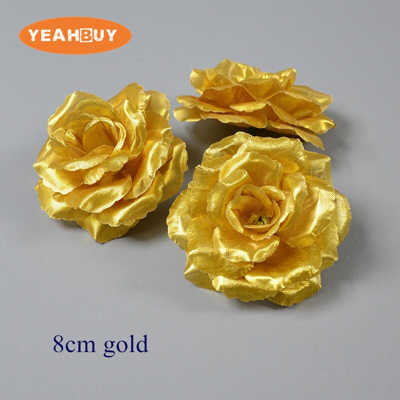 

Искусственные розы YEAHBUY, шелк, золото/серебро, 10 шт.