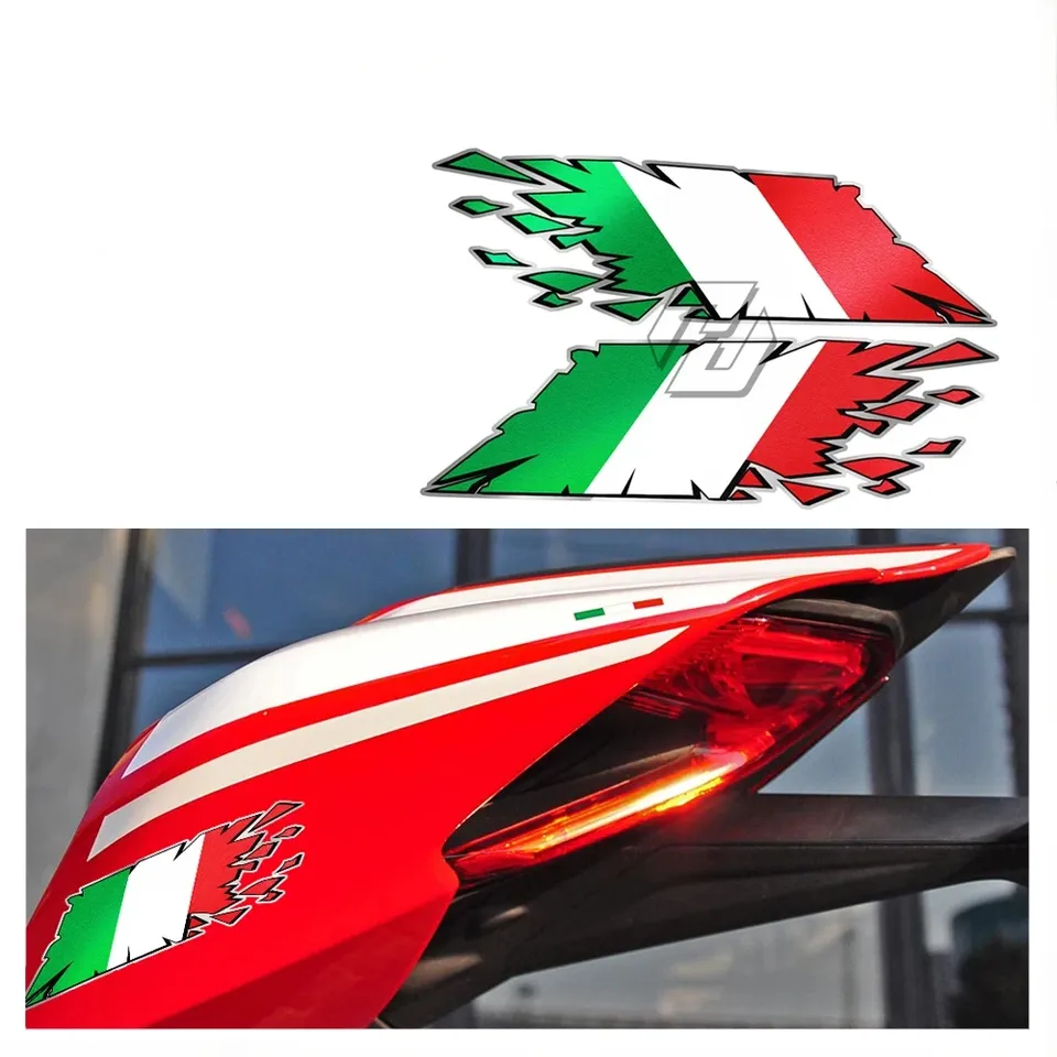 

Для Vespa GTS GTV Fly Ducati Monster Aprilia MV Triumph наклейки на бак мотоцикла стиль итальянского флага «ручка»
