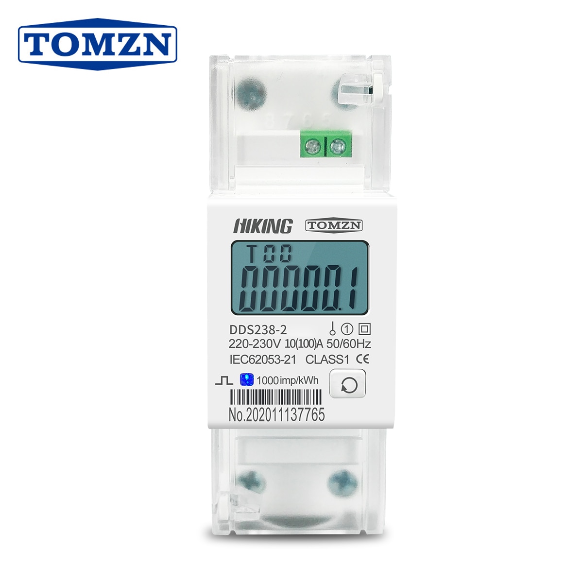 

TOMZN Однофазный счетчик энергии 10(100)A