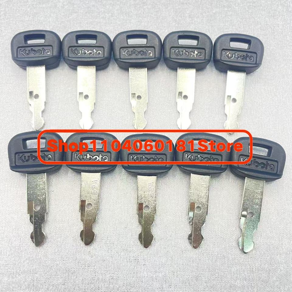 

10 шт. 459A ключ подходит для Kubota U15/30/135/155/161/163, аксессуары для мини-экскаваторов, ключ зажигания, стартовый ключ RC461-53930