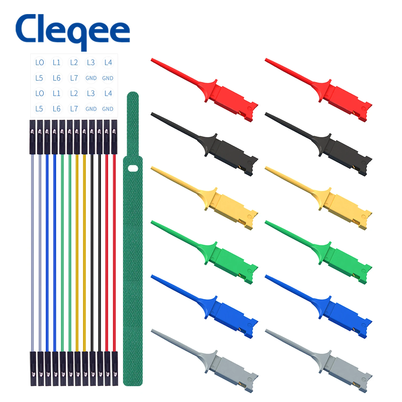 

Cleqee P1513D мини-захват SMD IC тестовые зажимы с силиконовой перемычкой провода комплект тестовых проводов для электрических испытаний Dupont