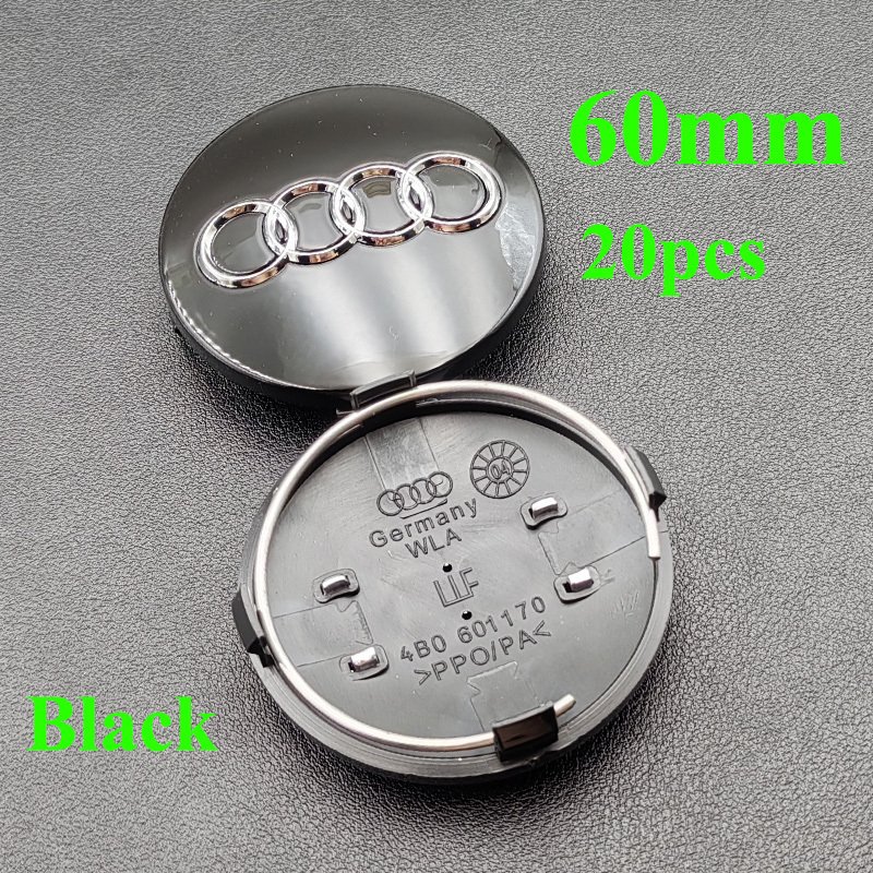 

20 шт., 60 мм, 61 мм, 68 мм, 69 мм, 77 мм, колпаки для ступиц Audi, центральные колпаки для колес автомобиля, аксессуары для Audi A1 A2 A3 A4 A5 A6 A7 A8 Q2 Q3 Q5 Q7