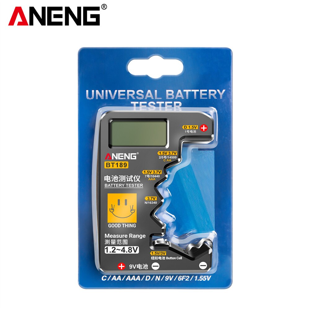 

ANENG BT189 Универсальный Тестер Батареек Для C AA AAA D N 9V 6F22 1.5V 3V Индикатор Элементов Питания Инструмент Для Электрика