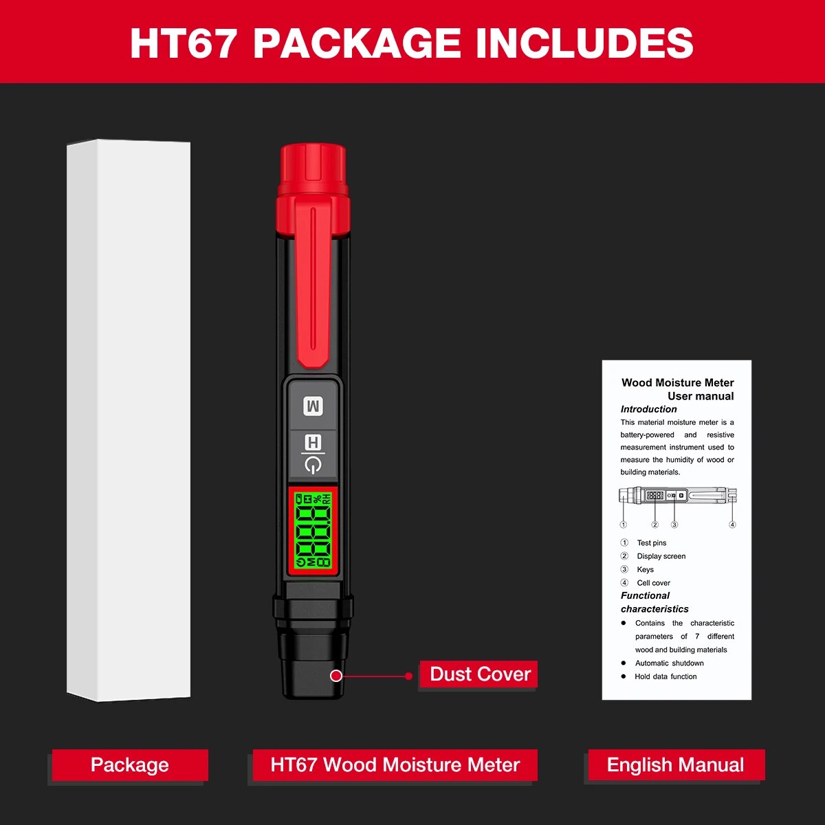 

Измеритель влажности древесины TELEHILL HT67