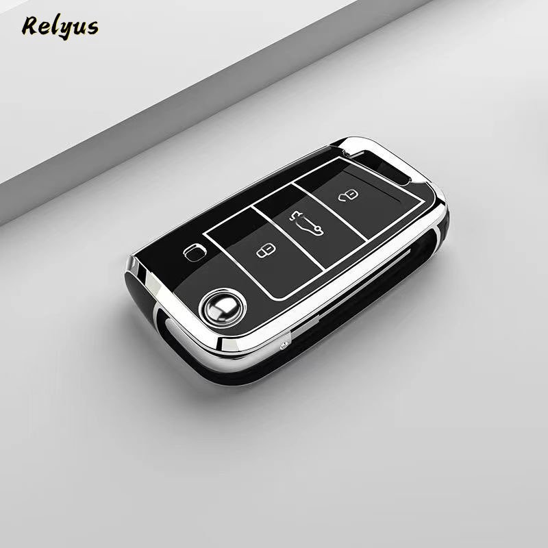 

VW Volkswagen Golf 7 MK7 Tiguan MK2 T-roc T-cross Skoda Octavia Kodiaq Karoq Seat Ateca Leon Чехол Для Автомобильного Ключа И...