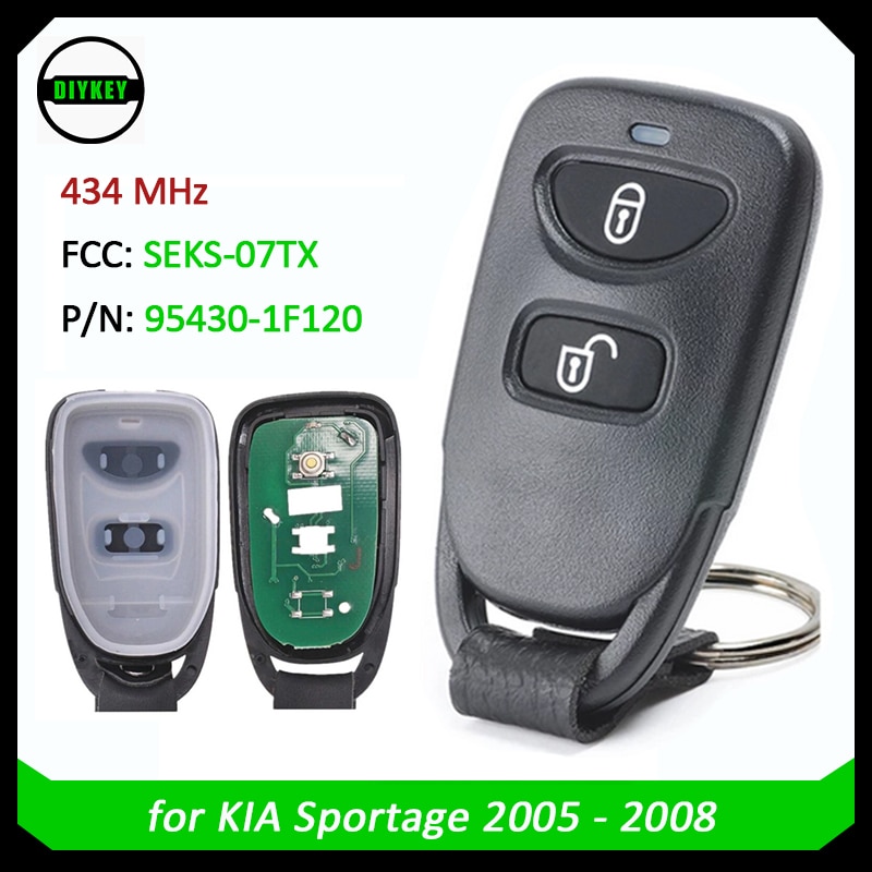 

DIYKEY 2 кнопки FCC: SEKS-07TX 434 МГц для KIA Sportage 2005 2006 2007 2008 P/N: 95430-1F120 Автомобильный дистанционный смарт-брелок