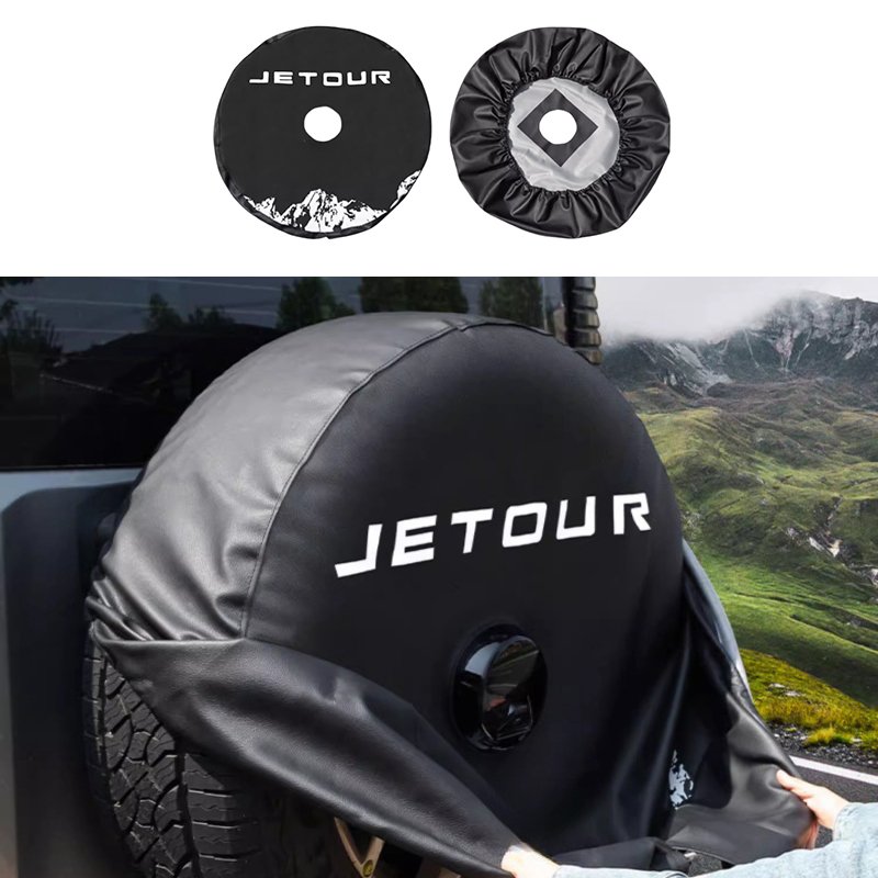 

Кожаный чехол для автомобиля, подходит для JETOUR Traveler T2 2023-2024, кожаный чехол для автомобильных запасных шин, внешние аксессуары для автомобиля, простая установка