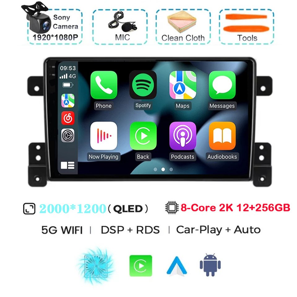 

Автомобильный радиоприемник Android 15, мультимедийный плеер, авто Carplay для Suzuki Grand Vitara 3 2005-2015, GPS, сенсорный экран, видеонавигация, стерео