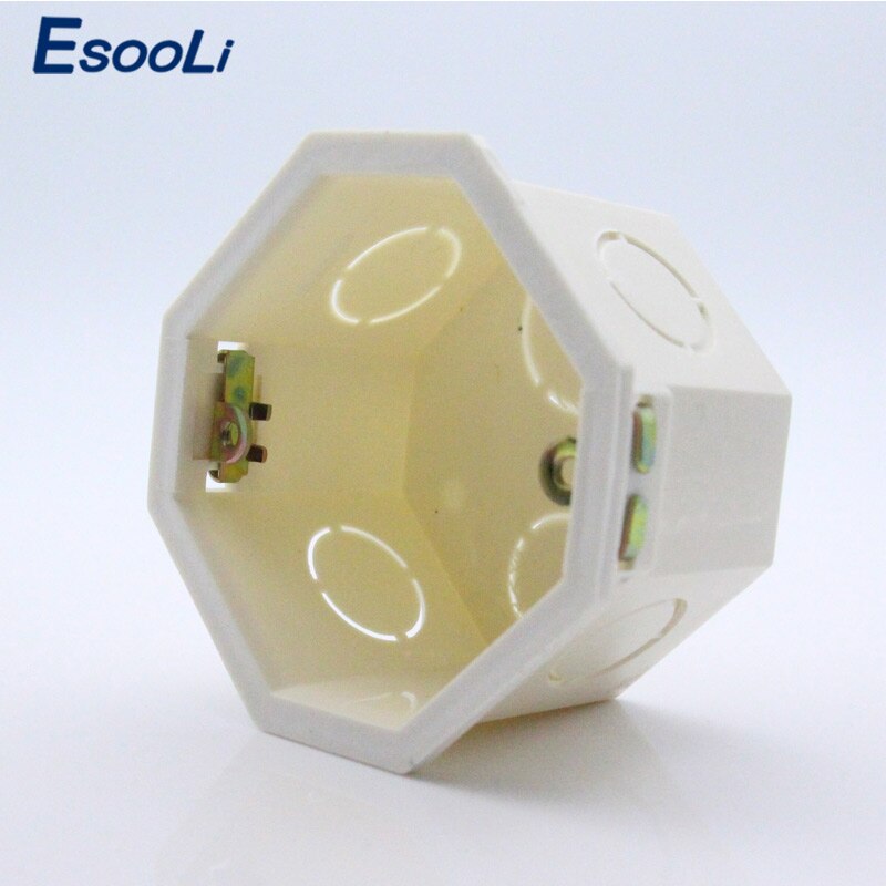 

Коробка Esooli из белого пластика, внутренняя Монтажная коробка стандарта ЕС 82 мм х 82 мм для настенного светильник ключателя света 86 мм х 86 мм