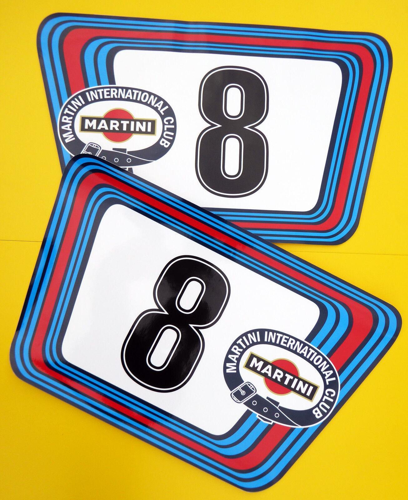 

Для винтажного Ретро классического автомобиля MARTINI RACE RALLY числа большой глянцевый ламинированный x2