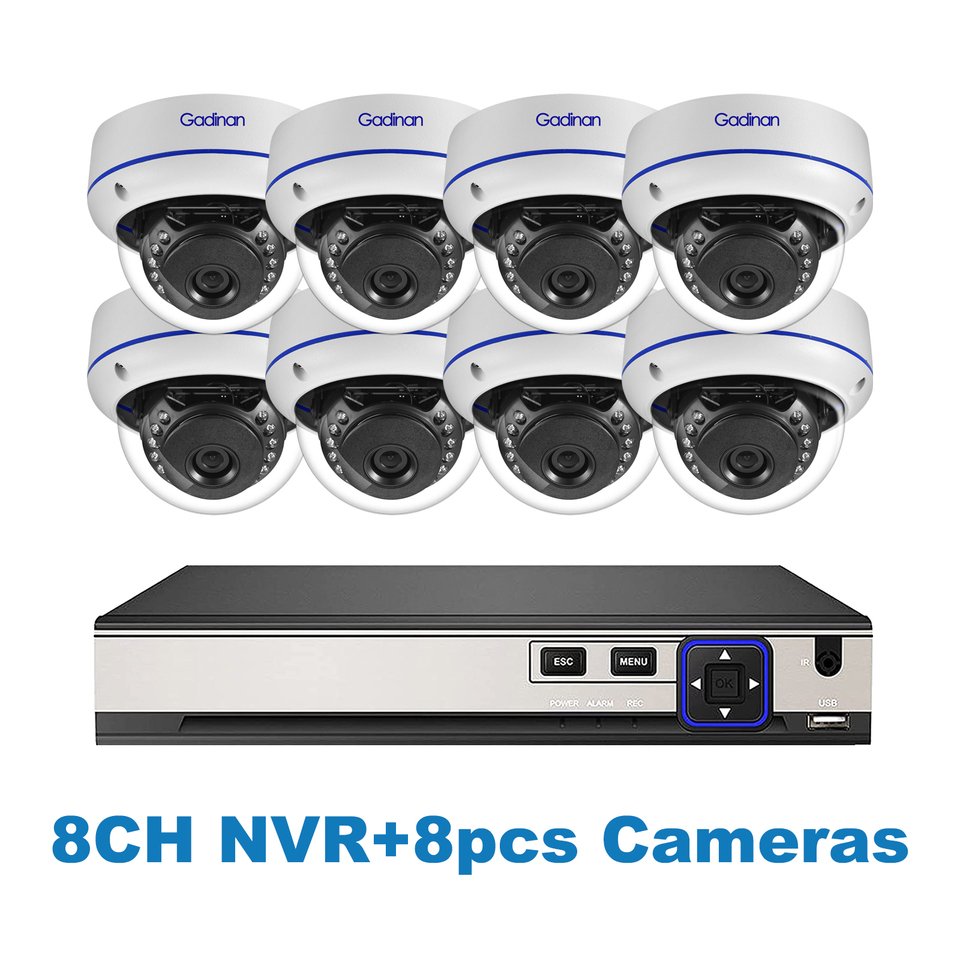 

Комплект видеонаблюдения 4K 8MP POE антивандальные купольные камеры с аудио для дома и улицы 4/8CH система видеонаблюдения