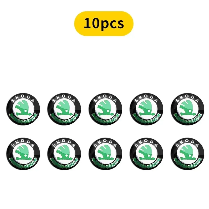 

14 мм наклейки с логотипом ключа автомобиля, значки для Skoda Octavia Fabia Rapid Superb Kodiaq Scala Karoq Citigo Kamiq Roomster Enyaq, аксессуары