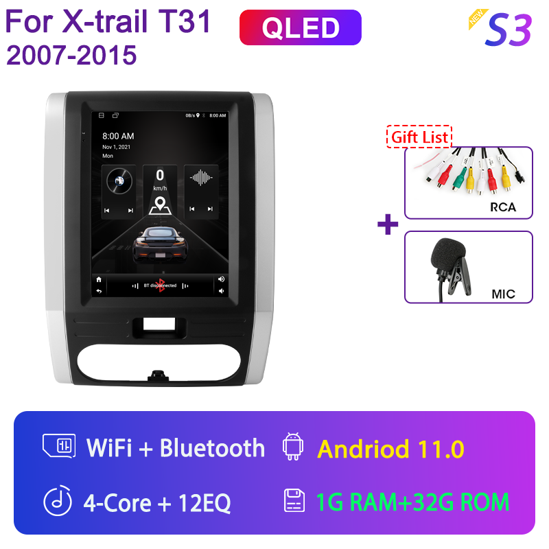 

Srnubi 9,7 "Android 11 автомобильное радио для Nissan X-Trail 2 T31 2007-2015 мультимедийный плеер 2Din 5G WIFI Carplay GPS QLED головное устройство