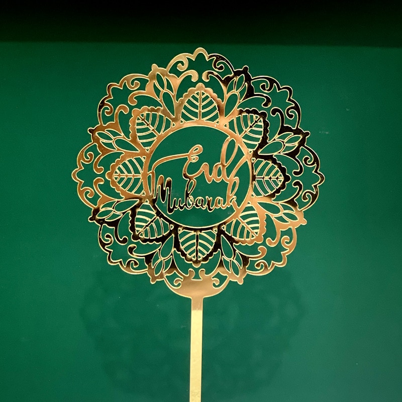 

Новый Топпер для торта Eid Mubarak, золотой, серебряный, акриловый, мусульманский Рамадан, кекс, Топпер, украшения для хаджа, Mubarak принадлежности для выпечки тортов