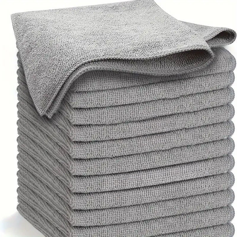 

1/100PCS Gray Bamboo Charcoal Thickened Super Absorbent Dishcloth Anti-grease Kitchen Wiping Rags Microfiber Cleaning Cloths