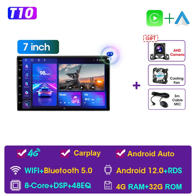 

Мультимедийная магнитола JMCQ, мультимедийная стерео-система на Android 12, с 7/9/10 "GPS, видеоплеером, для Nissan, Kia, Honda, VW, Carplay, типоразмер 2 Din