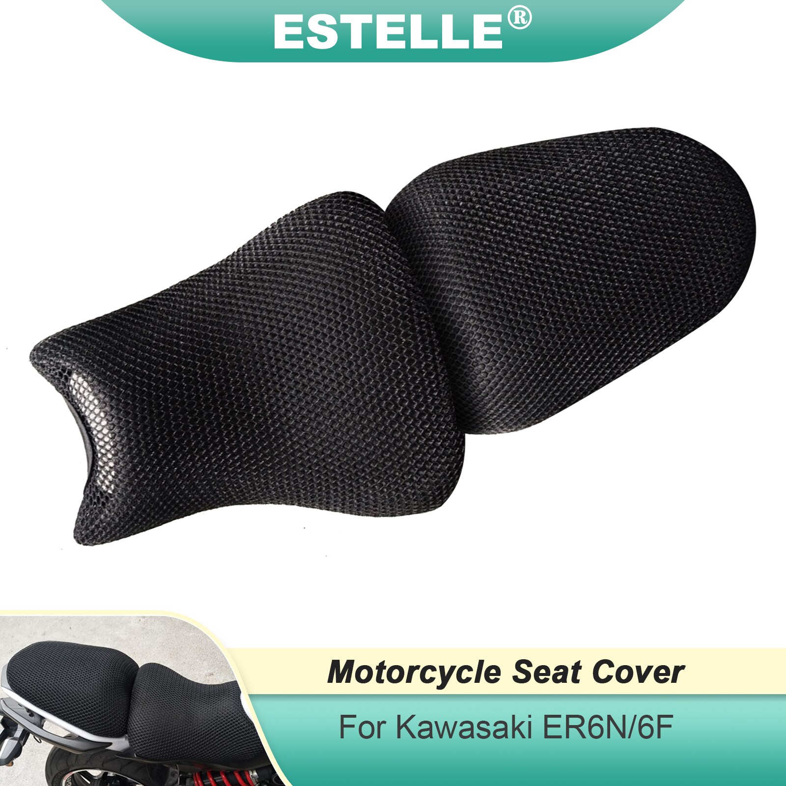 

Чехол из нейлоновой ткани на сиденье для Kawasaki Ninja 650 EX650 ER6N ER6F, мотоциклетный нескользящий сетчатый тканевый дышащий чехол на сиденье