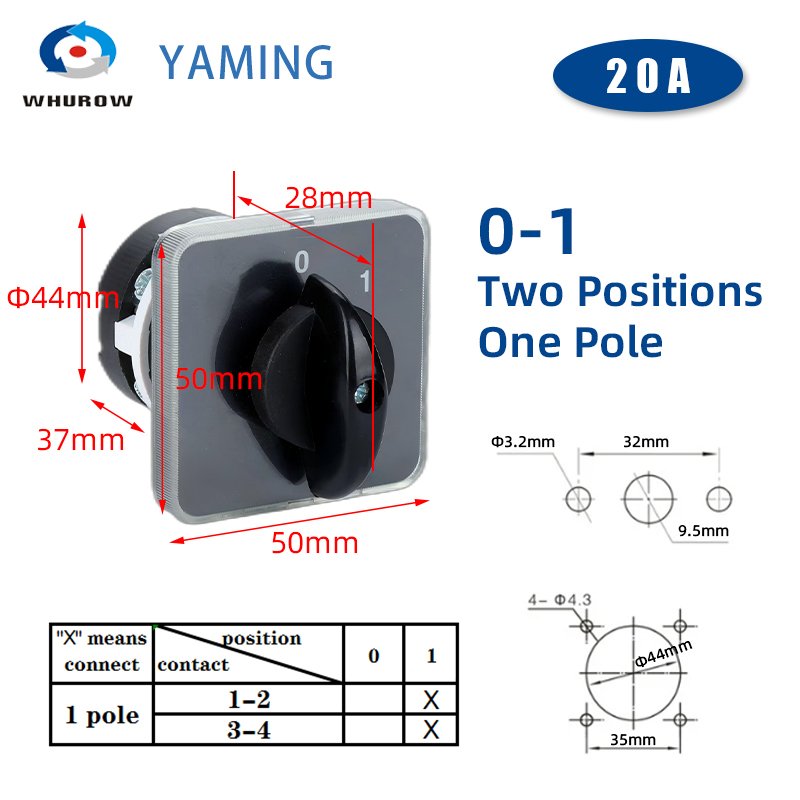 

Переключатель поворотный YMZ12-20A Whurow
