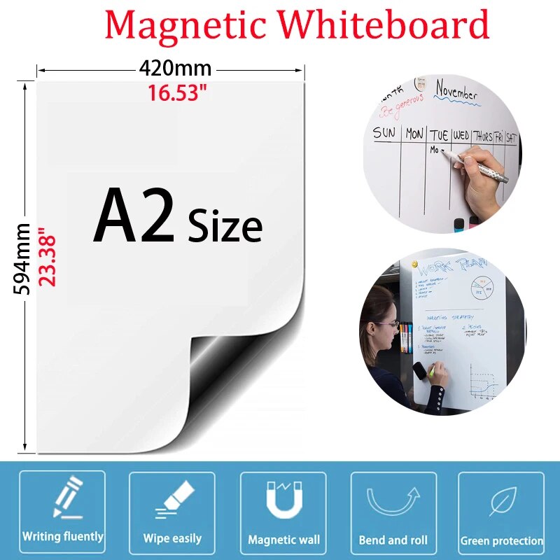 

Магнитная маркерная доска YoQian A2+7Pens1Eraser