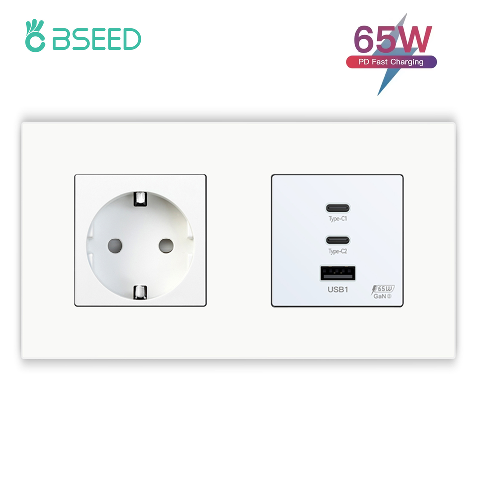 

BSEED Настенная розетка с USB-C 65 Вт