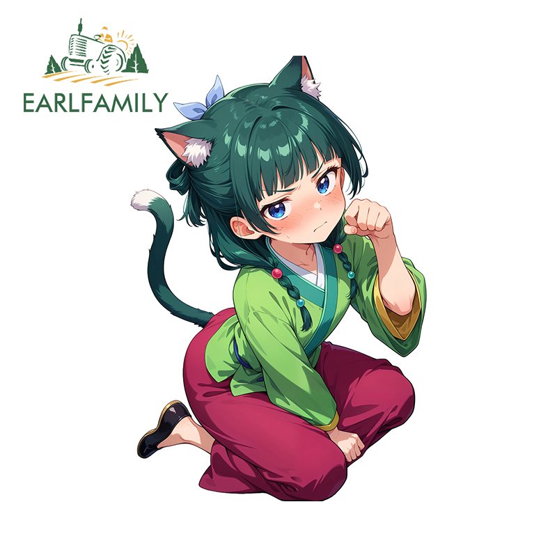 

EARLFAMILY милые аниме maomao автомобильные наклейки креативная мультяшная графическая наклейка креативная водонепроницаемая доска для серфинга окклюзия царапин