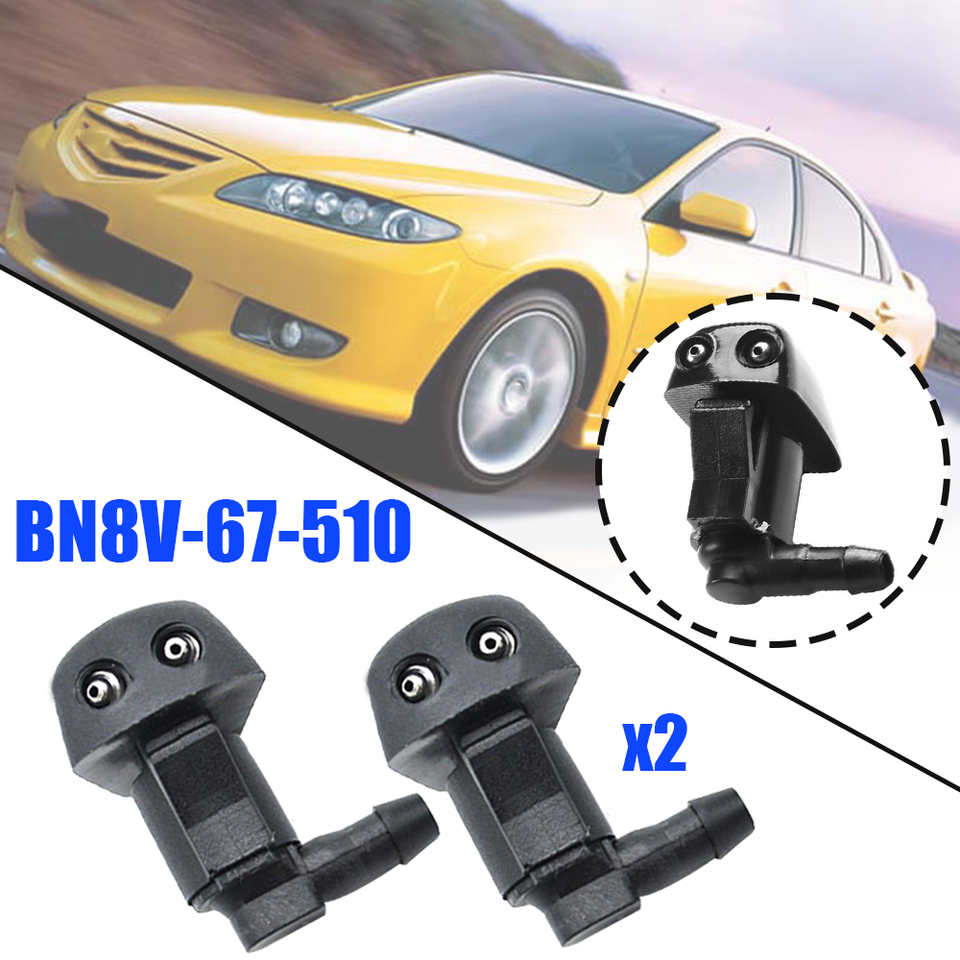 

2 шт., форсунка омывателя лобового стекла для Mazda 3 MK1 (03-09) 5 MK2 (06-10) 6 MK1 (02-08) 2006 2007 2008 GK2C67510B, Черная