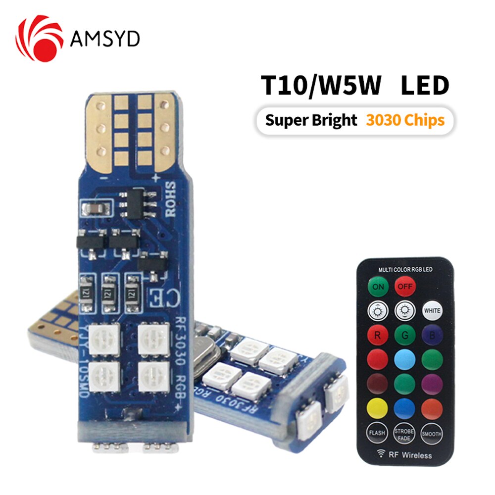 

Лампы головного света W5W T10, 12 цветов, 3030 дюймов, 10SMD, 12 В, 6000K