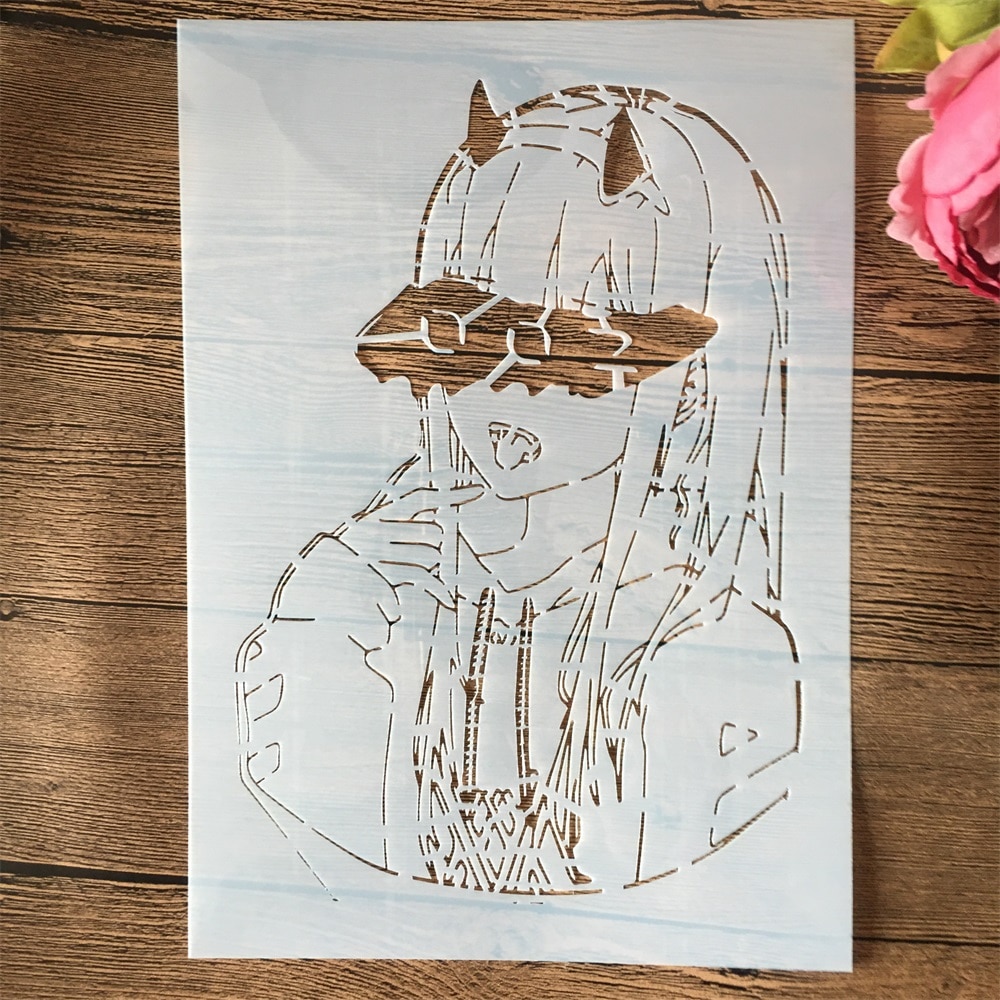 

Трафареты для рисования аниме Zero Two Darling In The FranXX