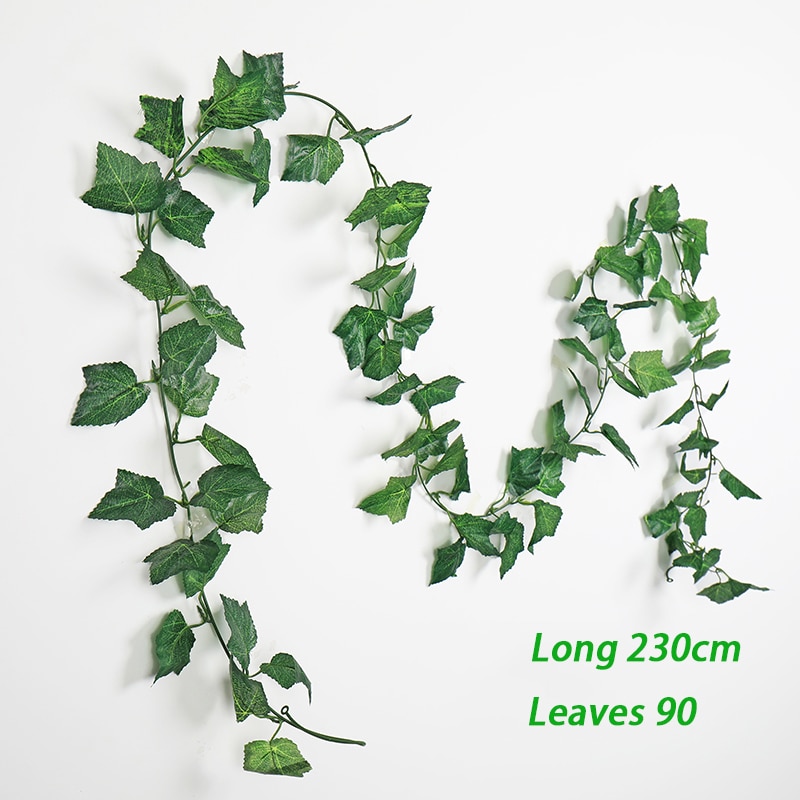 

Искусственные висячие лозы плюща Loeoi 230 см зелёный шелк