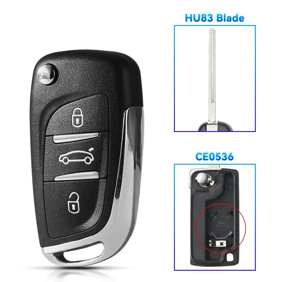 

Ключ-раскладушка KEYYOU для Peugeot 306 407 807, подходит для Citroen C2, C4, C5, Berlingo, Xsara, Picasso, CE0523, CE0536, VA2/HU83
