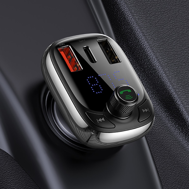 

FM-трансмиттер Baseus с функцией быстрой зарядки и USB-портом