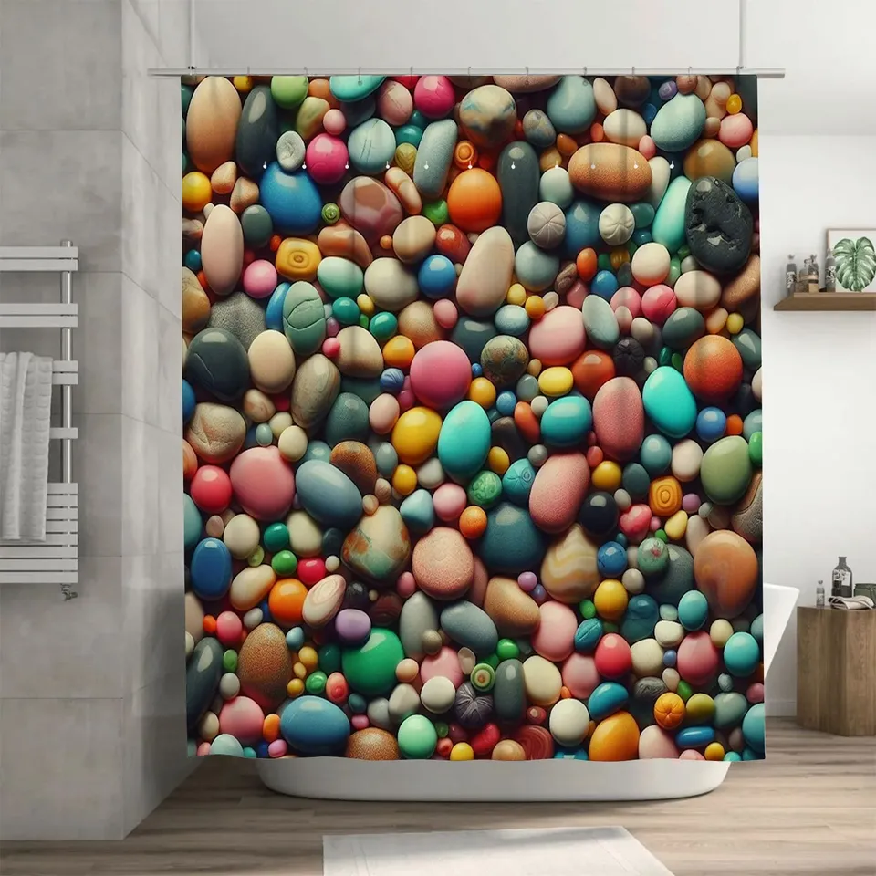 

Водонепроницаемая занавеска для душа Colorful Pebble