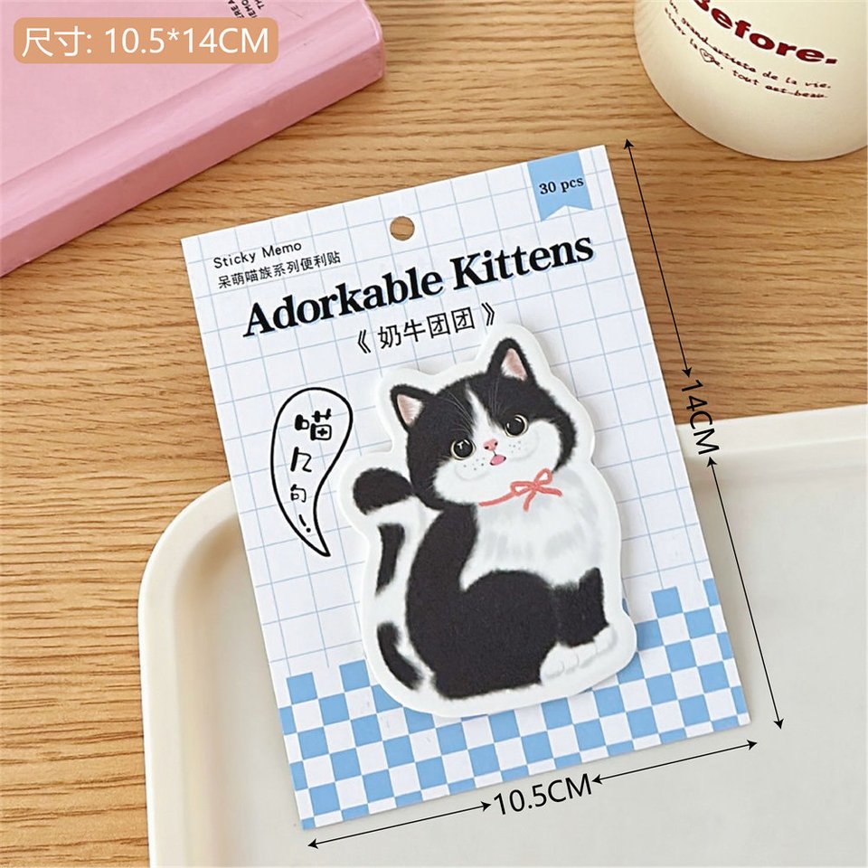 

30 листов милый кот липкие заметки блокнот-планировщик блокноты kawaii Kitty самоклеящиеся канцелярские наклейки офисные школьные принадлежности