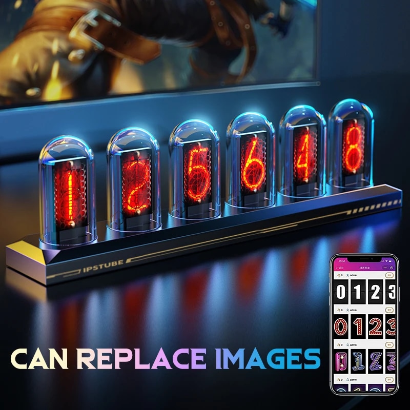 

RGB Nixie трубчатые часы настольные