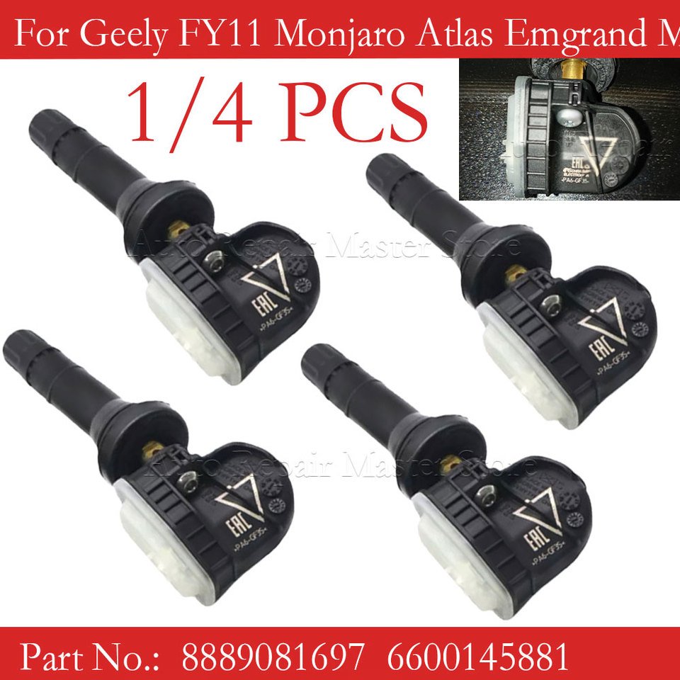 

1/4 шт 8889081697 Датчик давления в шинах TPMS для Geely FY11 Monjaro Atlas Emgrand Manjaro Geometry 8889081697 6600145881